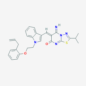 molecular formula C28H27N5O2S B295714 6-({1-[2-(2-allylphenoxy)ethyl]-1H-indol-3-yl}methylene)-5-imino-2-isopropyl-5,6-dihydro-7H-[1,3,4]thiadiazolo[3,2-a]pyrimidin-7-one 
