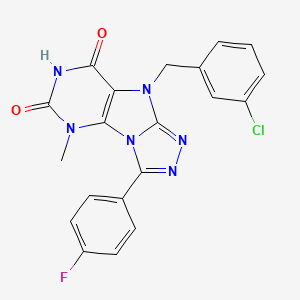 5-[(3-Chlorophenyl)methyl]-8-(4-fluorophenyl)-1-methylpurino[8,9-c][1,2,4]triazole-2,4-dione