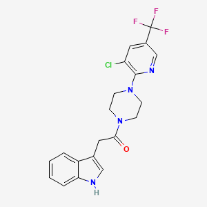 1-(4-(3-Chloro-5-(trifluoromethyl)(2-pyridyl))piperazinyl)-2-indol-3-ylethan-1-one
