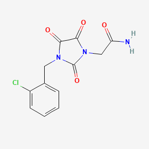 molecular formula C12H10ClN3O4 B2957164 2-[3-(2-Chlorobenzyl)-2,4,5-trioxo-1-imidazolidinyl]acetamide CAS No. 320422-98-8