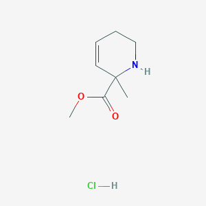 molecular formula C8H14ClNO2 B2957167 Methyl 6-methyl-2,3-dihydro-1H-pyridine-6-carboxylate;hydrochloride CAS No. 2490375-69-2