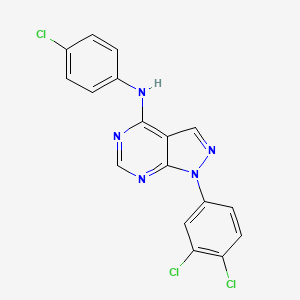 molecular formula C17H10Cl3N5 B2957169 N-(4-chlorophenyl)-1-(3,4-dichlorophenyl)-1H-pyrazolo[3,4-d]pyrimidin-4-amine CAS No. 890897-40-2
