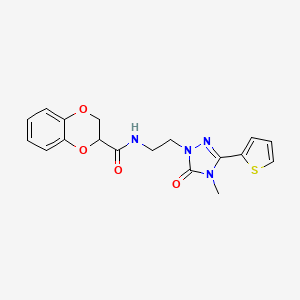 N-(2-(4-methyl-5-oxo-3-(thiophen-2-yl)-4,5-dihydro-1H-1,2,4-triazol-1-yl)ethyl)-2,3-dihydrobenzo[b][1,4]dioxine-2-carboxamide