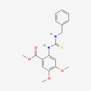 molecular formula C18H20N2O4S B2957182 Methyl 4,5-dimethoxy-2-(((benzylamino)thioxomethyl)amino)benzoate CAS No. 893171-57-8