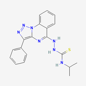 molecular formula C19H19N7S B2957184 1-[(3-Phenyltriazolo[1,5-a]quinazolin-5-yl)amino]-3-propan-2-ylthiourea CAS No. 892283-60-2