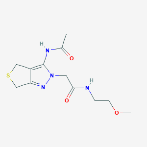 molecular formula C12H18N4O3S B2957189 2-(3-乙酰氨基-4,6-二氢-2H-噻吩并[3,4-c]吡唑-2-基)-N-(2-甲氧基乙基)乙酰胺 CAS No. 1105247-78-6