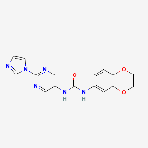 1-(2-(1H-imidazol-1-yl)pyrimidin-5-yl)-3-(2,3-dihydrobenzo[b][1,4]dioxin-6-yl)urea
