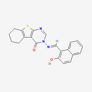 3-{[(1E)-(2-hydroxy-1-naphthyl)methylene]amino}-5,6,7,8-tetrahydro[1]benzothieno[2,3-d]pyrimidin-4(3H)-one