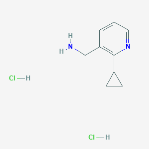 molecular formula C9H14Cl2N2 B2957206 (2-Cyclopropylpyridin-3-yl)methanamine dihydrochloride CAS No. 2251053-35-5