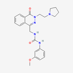 molecular formula C23H27N5O3 B2957207 1-(3-Methoxyphenyl)-3-((4-oxo-3-(2-(pyrrolidin-1-yl)ethyl)-3,4-dihydrophthalazin-1-yl)methyl)urea CAS No. 1448126-42-8