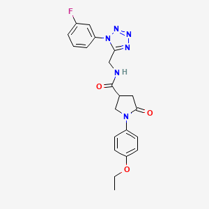 1-(4-ethoxyphenyl)-N-((1-(3-fluorophenyl)-1H-tetrazol-5-yl)methyl)-5-oxopyrrolidine-3-carboxamide