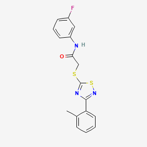 N-(3-fluorophenyl)-2-((3-(o-tolyl)-1,2,4-thiadiazol-5-yl)thio)acetamide