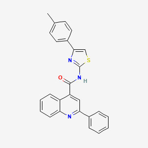 molecular formula C26H19N3OS B2957225 N-[4-(4-甲基苯基)-1,3-噻唑-2-基]-2-苯基喹啉-4-甲酰胺 CAS No. 392251-15-9