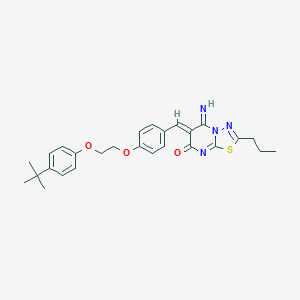 6-{4-[2-(4-tert-butylphenoxy)ethoxy]benzylidene}-5-imino-2-propyl-5,6-dihydro-7H-[1,3,4]thiadiazolo[3,2-a]pyrimidin-7-one