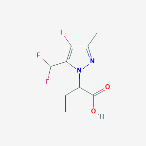 2-[5-(Difluoromethyl)-4-iodo-3-methylpyrazol-1-yl]butanoic acid