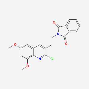 molecular formula C21H17ClN2O4 B2957239 2-[2-(2-氯-6,8-二甲氧基喹啉-3-基)乙基]-2,3-二氢-1H-异吲哚-1,3-二酮 CAS No. 1332529-89-1