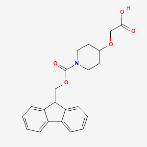 molecular formula C22H23NO5 B2957249 2-({1-[(9H-fluoren-9-ylmethoxy)carbonyl]piperidin-4-yl}oxy)acetic acid CAS No. 1341147-06-5