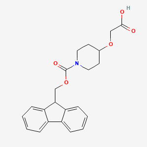 molecular formula C22H23NO5 B2957249 2-({1-[(9H-芴-9-基甲氧基)羰基]哌啶-4-基}氧基)乙酸 CAS No. 1341147-06-5