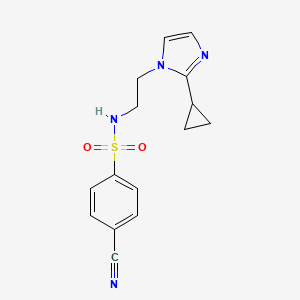 4-cyano-N-(2-(2-cyclopropyl-1H-imidazol-1-yl)ethyl)benzenesulfonamide