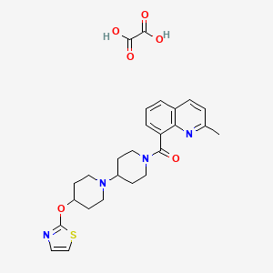 molecular formula C26H30N4O6S B2957256 (2-甲基喹啉-8-基)(4-(噻唑-2-基氧基)-[1,4'-联哌啶]-1'-基)甲酮草酸盐 CAS No. 2034468-36-3