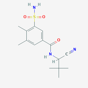 molecular formula C15H21N3O3S B2957263 N-(1-Cyano-2,2-dimethylpropyl)-3,4-dimethyl-5-sulfamoylbenzamide CAS No. 2196361-58-5