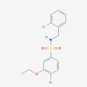 molecular formula C15H15BrClNO3S B2957265 4-bromo-N-[(2-chlorophenyl)methyl]-3-ethoxybenzene-1-sulfonamide CAS No. 1808463-33-3