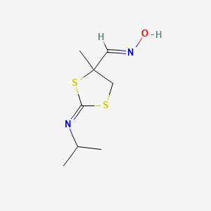 molecular formula C8H14N2OS2 B2957267 N-[(2Z)-4-[(1E)-(羟基亚氨基)甲基]-4-甲基-1,3-二硫杂环-2-亚烷基]丙-2-胺 CAS No. 298219-58-6