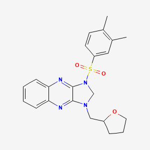 molecular formula C22H24N4O3S B2957271 1-((3,4-dimethylphenyl)sulfonyl)-3-((tetrahydrofuran-2-yl)methyl)-2,3-dihydro-1H-imidazo[4,5-b]quinoxaline CAS No. 844448-69-7