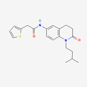 molecular formula C20H24N2O2S B2957277 N-(1-isopentyl-2-oxo-1,2,3,4-tetrahydroquinolin-6-yl)-2-(thiophen-2-yl)acetamide CAS No. 946221-20-1