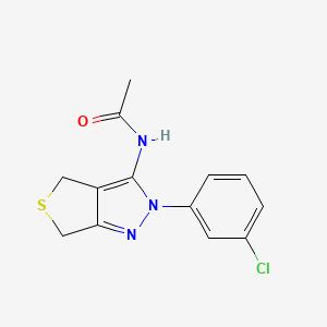 molecular formula C13H12ClN3OS B2957284 N-[2-(3-chlorophenyl)-4,6-dihydrothieno[3,4-c]pyrazol-3-yl]acetamide CAS No. 450340-39-3