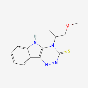 molecular formula C13H14N4OS B2957286 4-(1-methoxypropan-2-yl)-4H-[1,2,4]triazino[5,6-b]indole-3-thiol CAS No. 733031-00-0
