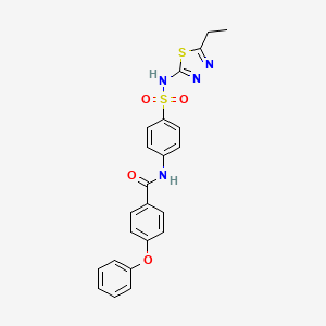 molecular formula C23H20N4O4S2 B2957289 N-(4-(N-(5-ethyl-1,3,4-thiadiazol-2-yl)sulfamoyl)phenyl)-4-phenoxybenzamide CAS No. 314247-85-3