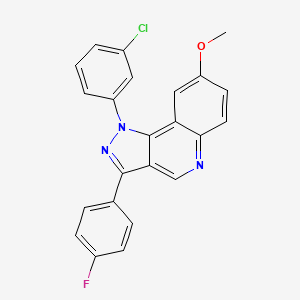 molecular formula C23H15ClFN3O B2957290 1-(3-chlorophenyl)-3-(4-fluorophenyl)-8-methoxy-1H-pyrazolo[4,3-c]quinoline CAS No. 932540-77-7