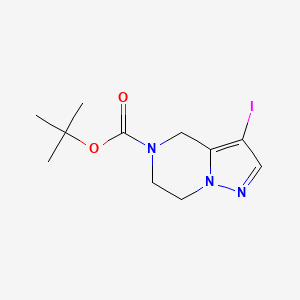 molecular formula C11H16IN3O2 B2957292 叔丁基 3-碘-6,7-二氢吡唑并[1,5-a]嘧啶-5(4H)-甲酸酯 CAS No. 1823229-68-0
