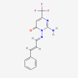 2-amino-3-{[(E,2E)-3-phenyl-2-propenylidene]amino}-6-(trifluoromethyl)-4(3H)-pyrimidinone