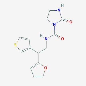 molecular formula C14H15N3O3S B2957302 N-[2-(furan-2-yl)-2-(thiophen-3-yl)ethyl]-2-oxoimidazolidine-1-carboxamide CAS No. 2097932-54-0