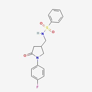 N-((1-(4-fluorophenyl)-5-oxopyrrolidin-3-yl)methyl)benzenesulfonamide