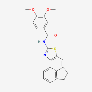 molecular formula C22H18N2O3S B2957305 N-(4,5-dihydroacenaphtho[5,4-d]thiazol-8-yl)-3,4-dimethoxybenzamide CAS No. 441290-47-7