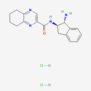 N-[(1R,2R)-1-Amino-2,3-dihydro-1H-inden-2-yl]-5,6,7,8-tetrahydroquinoxaline-2-carboxamide;dihydrochloride