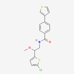 N-(2-(5-chlorothiophen-2-yl)-2-methoxyethyl)-4-(thiophen-3-yl)benzamide