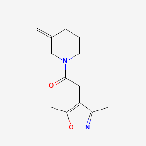 molecular formula C13H18N2O2 B2957321 2-(3,5-二甲基-1,2-噁唑-4-基)-1-(3-甲叉基哌啶-1-基)乙酮 CAS No. 2097893-85-9