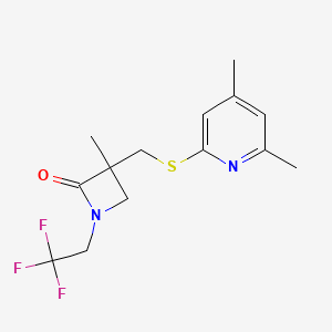 3-[(4,6-Dimethylpyridin-2-yl)sulfanylmethyl]-3-methyl-1-(2,2,2-trifluoroethyl)azetidin-2-one