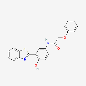 molecular formula C21H16N2O3S B2957328 N-(3-(benzo[d]thiazol-2-yl)-4-hydroxyphenyl)-2-phenoxyacetamide CAS No. 313469-58-8