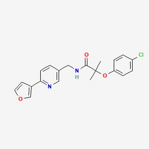 2-(4-chlorophenoxy)-N-((6-(furan-3-yl)pyridin-3-yl)methyl)-2-methylpropanamide