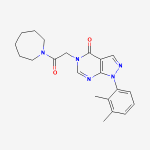 molecular formula C21H25N5O2 B2957345 5-[2-(Azepan-1-yl)-2-oxoethyl]-1-(2,3-dimethylphenyl)pyrazolo[3,4-d]pyrimidin-4-one CAS No. 887458-30-2