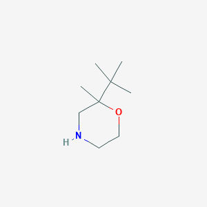 molecular formula C9H19NO B2957350 2-Tert-butyl-2-methylmorpholine CAS No. 1553622-44-8