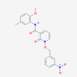 molecular formula C21H19N3O6 B2957359 N-(2-methoxy-5-methylphenyl)-1-((3-nitrobenzyl)oxy)-2-oxo-1,2-dihydropyridine-3-carboxamide CAS No. 852365-86-7