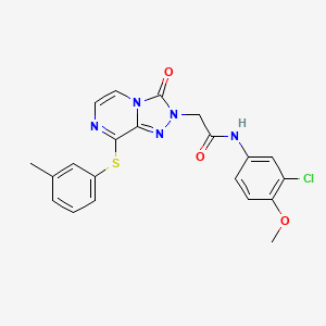 molecular formula C21H18ClN5O3S B2957368 N-(3-氯-4-甲氧基苯基)-2-(3-氧代-8-(间甲苯硫基)-[1,2,4]三唑并[4,3-a]嘧啶-2(3H)-基)乙酰胺 CAS No. 1251634-56-6