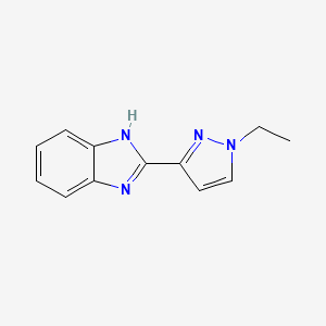 molecular formula C12H12N4 B2957371 2-(1-ethyl-1H-pyrazol-3-yl)-1H-benzimidazole CAS No. 1171649-67-4