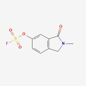 molecular formula C9H8FNO4S B2957378 5-Fluorosulfonyloxy-2-methyl-3-oxo-1H-isoindole CAS No. 2411296-62-1